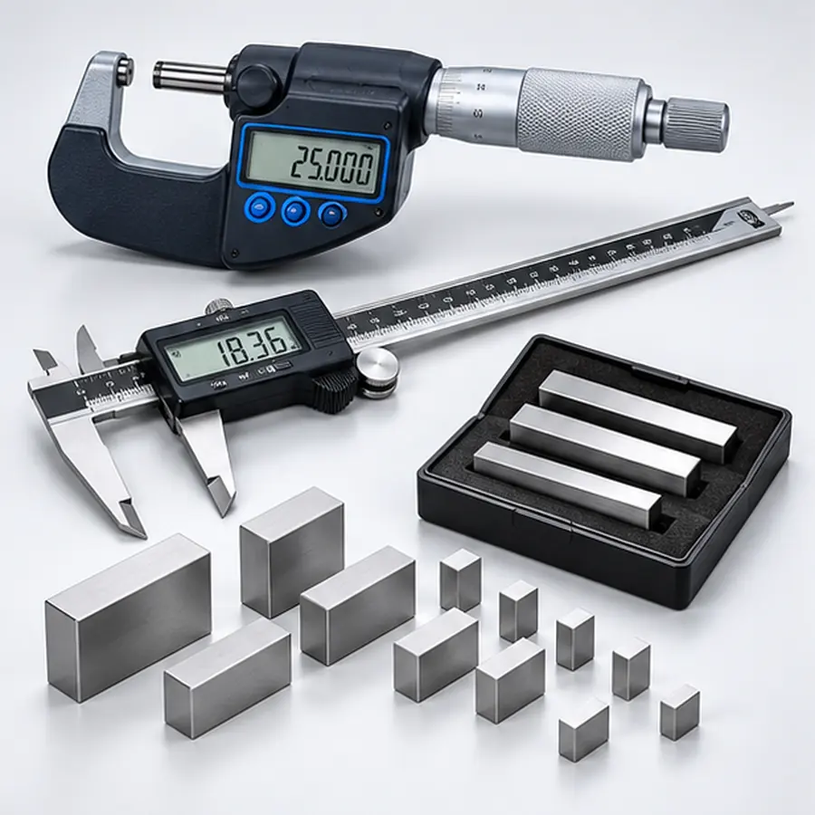 Digital calipers, micrometers & gauge blocks